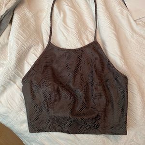 Snakeskin Halter Crop Top